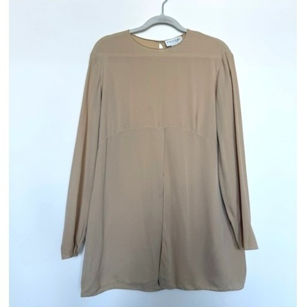 Vintage Emanuel Emanuel Ungaro 100% Silk Cream Tunic Blouse Size 14 | Designer